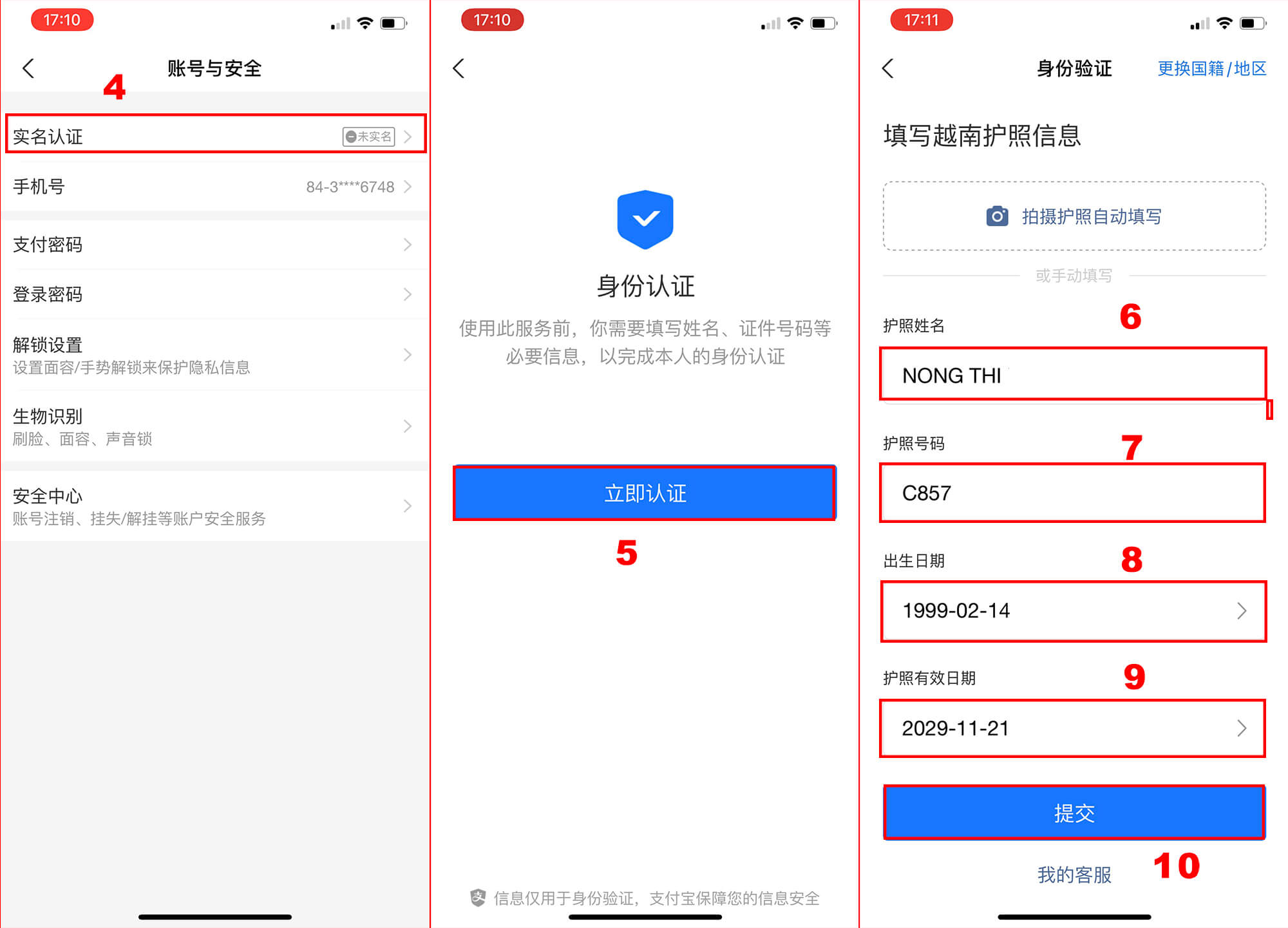 Hướng dẫn tạo tài khoản Alipay không cần thẻ ngân hàng Trung Quốc 17 Xac thuc tai khoan alipay 2